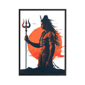 lord shiva trishul wall art poster | modern spiritual canvas decor (30×42 inch)